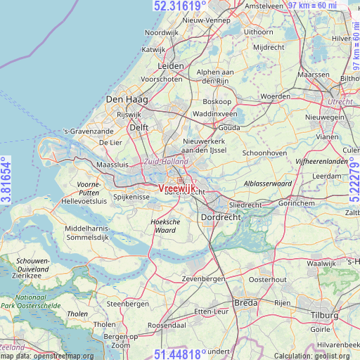 Vreewijk on map