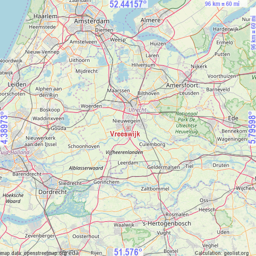 Vreeswijk on map
