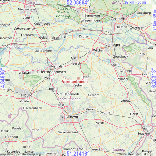 Vorstenbosch on map