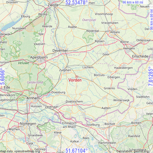 Vorden on map