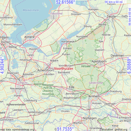 Voorthuizen on map