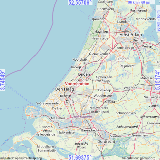 Voorschoten on map