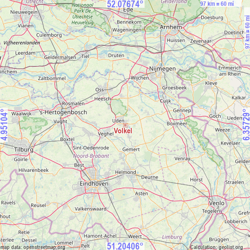 Volkel on map