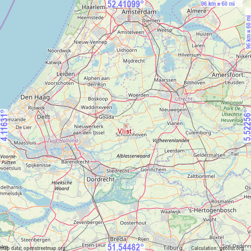 Vlist on map