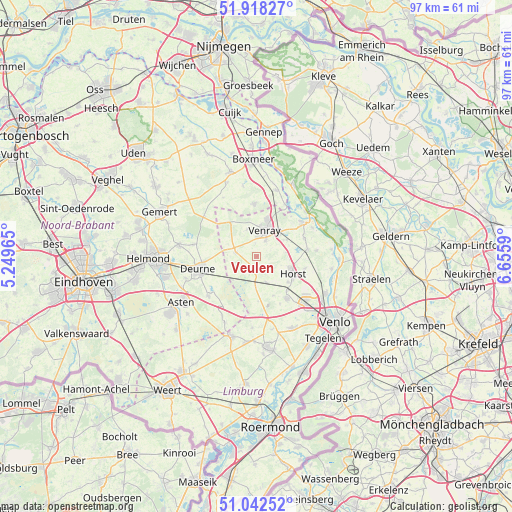 Veulen on map