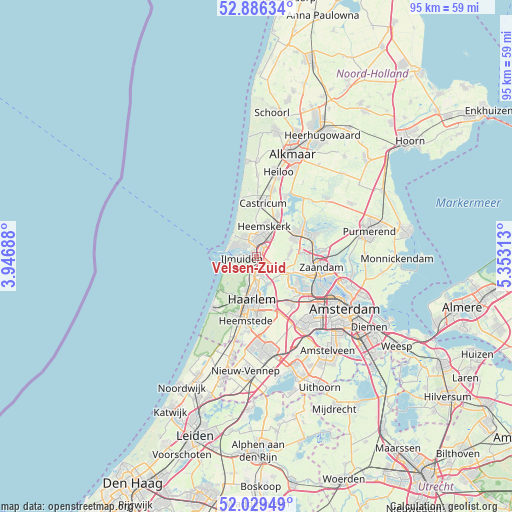 Velsen-Zuid on map