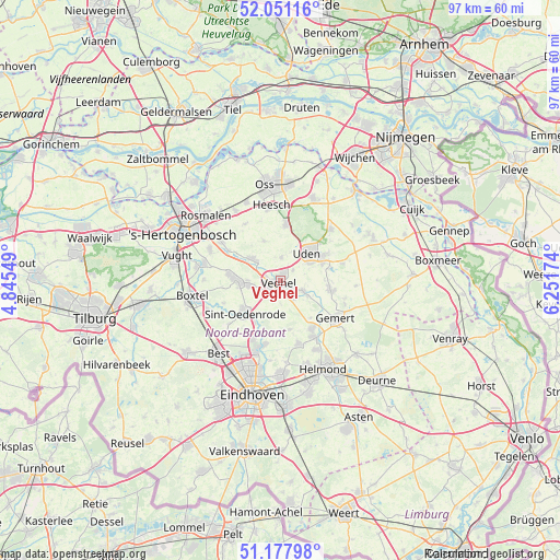 Veghel on map