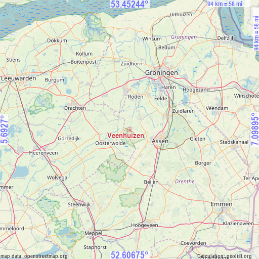 Veenhuizen on map