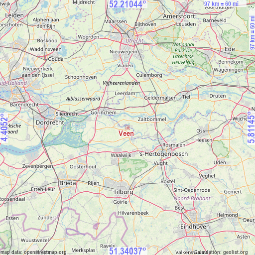 Veen on map