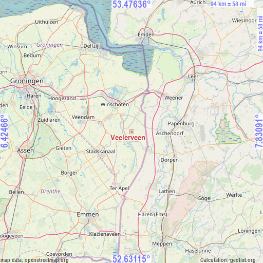 Veelerveen on map