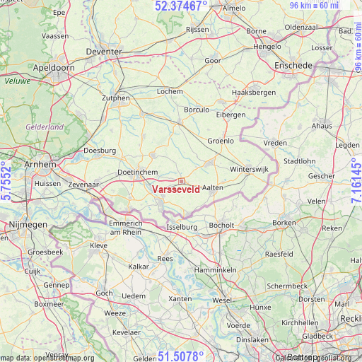 Varsseveld on map