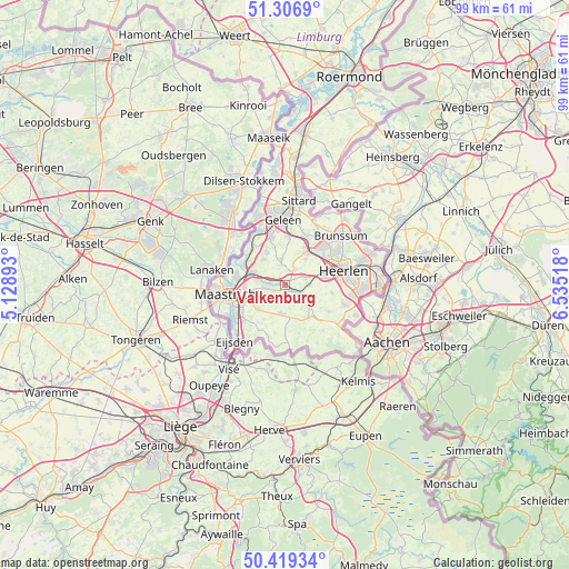 Valkenburg on map