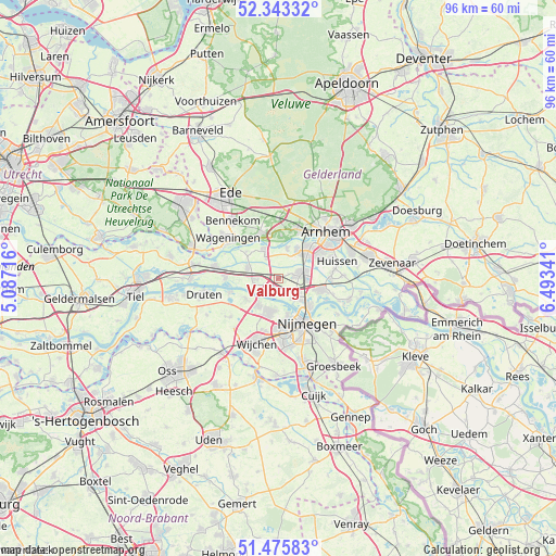 Valburg on map