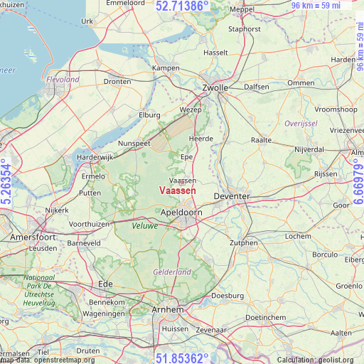 Vaassen on map