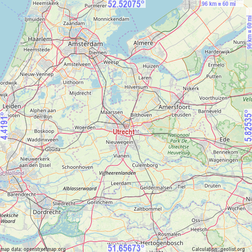 Utrecht on map