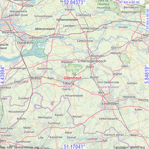 Udenhout on map