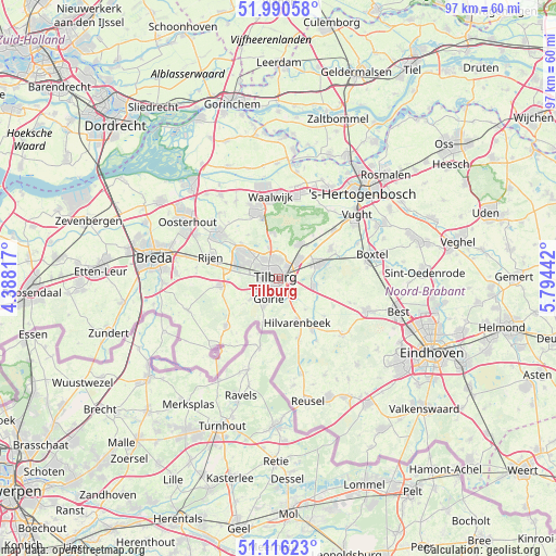 Tilburg on map