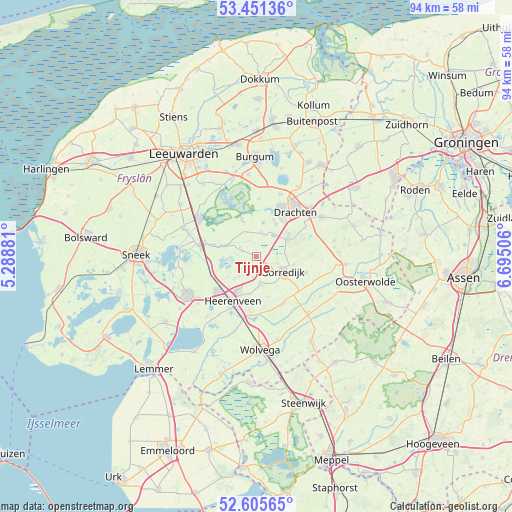 Tijnje on map