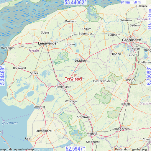 Terwispel on map