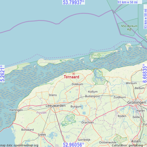 Ternaard on map