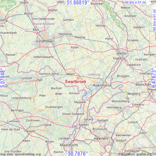 Swartbroek on map