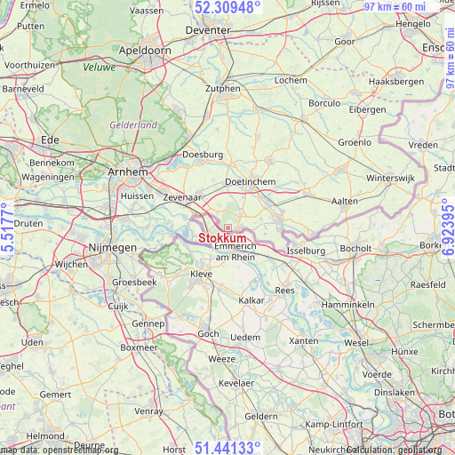 Stokkum on map