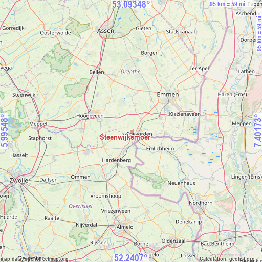Steenwijksmoer on map