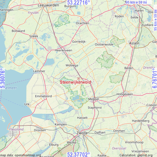 Steenwijkerwold on map