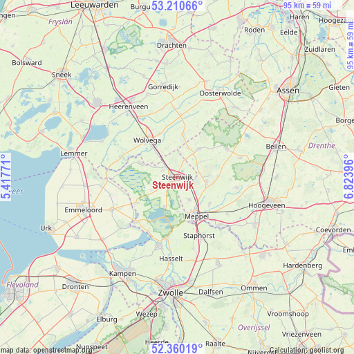 Steenwijk on map