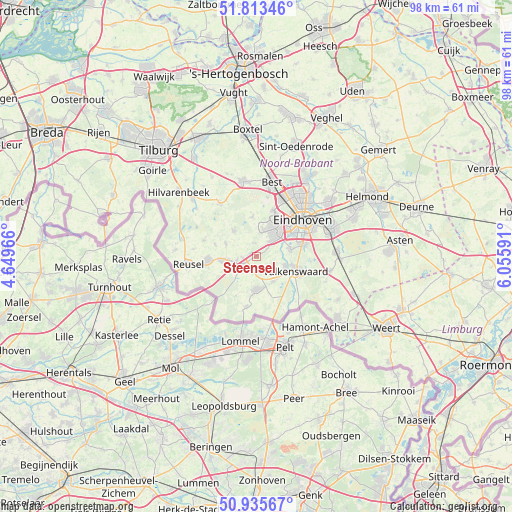Steensel on map