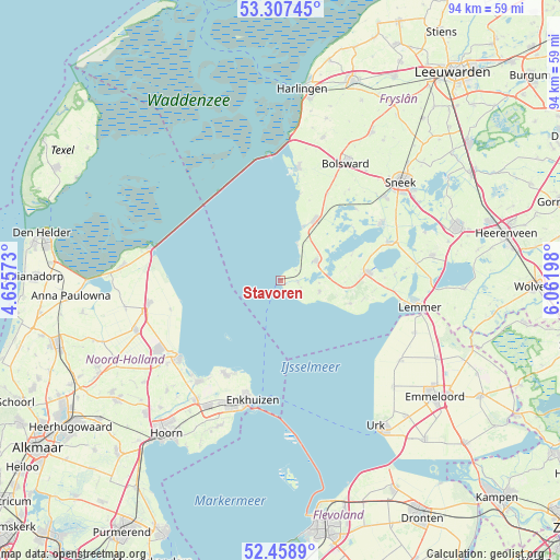 Stavoren on map