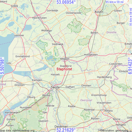 Staphorst on map