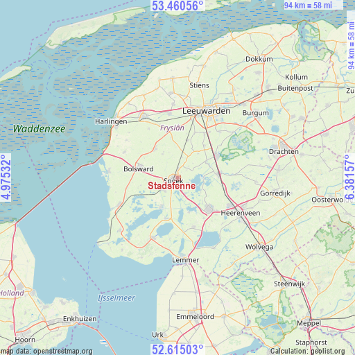 Stadsfenne on map