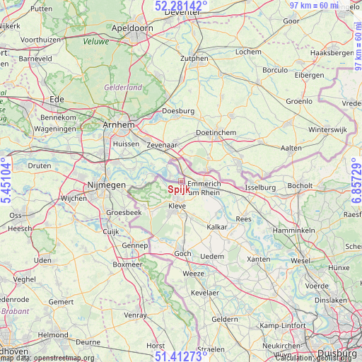 Spijk on map