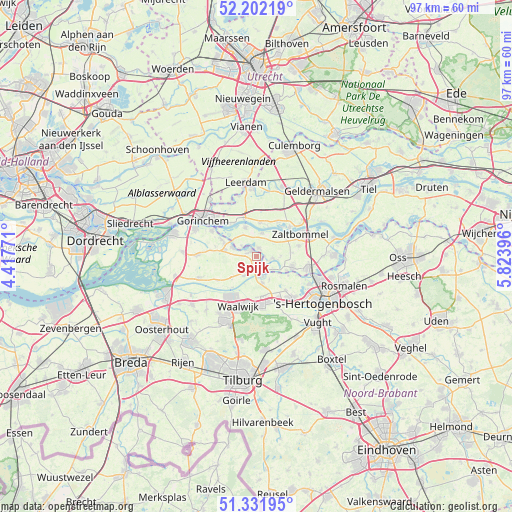 Spijk on map