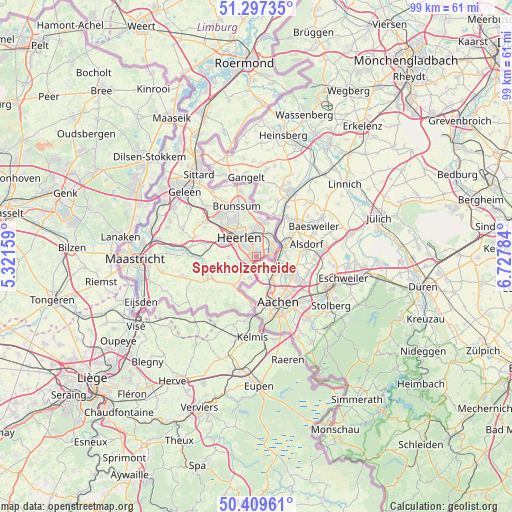 Spekholzerheide on map