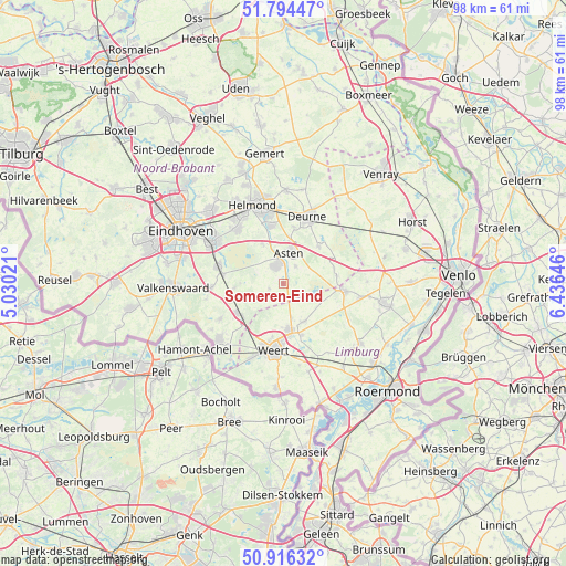 Someren-Eind on map