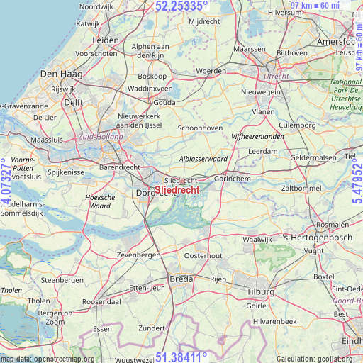 Sliedrecht on map