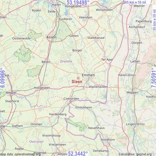 Sleen on map