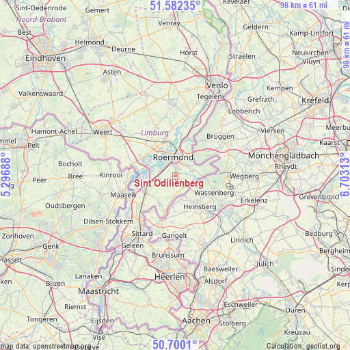 Sint Odiliënberg on map