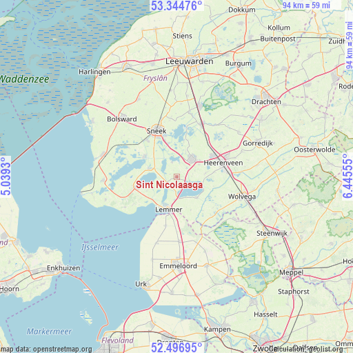 Sint Nicolaasga on map