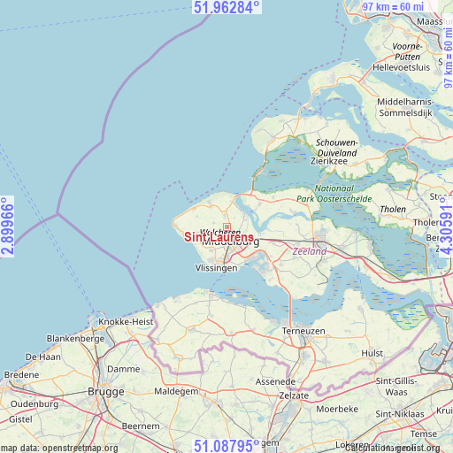 Sint Laurens on map