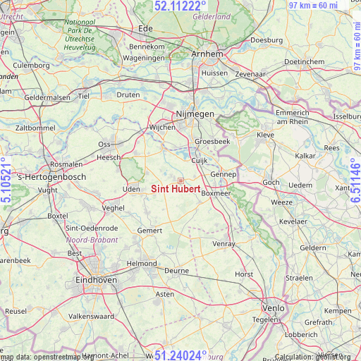 Sint Hubert on map