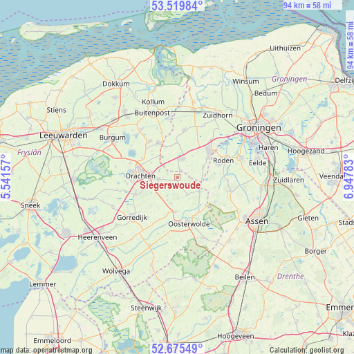 Siegerswoude on map