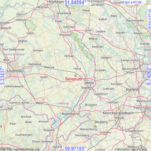 Sevenum on map