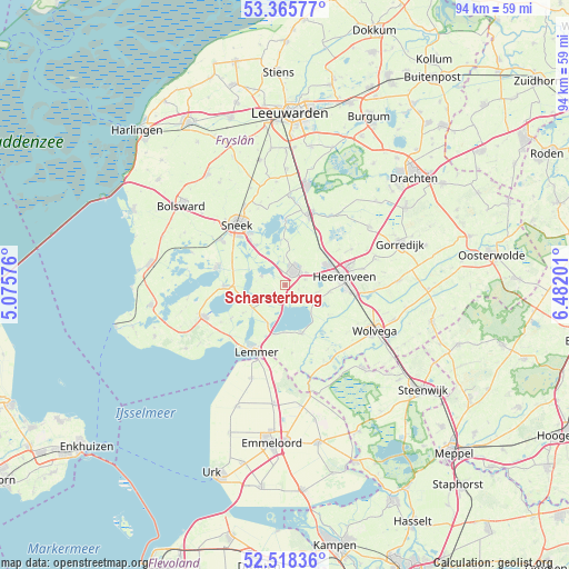Scharsterbrug on map