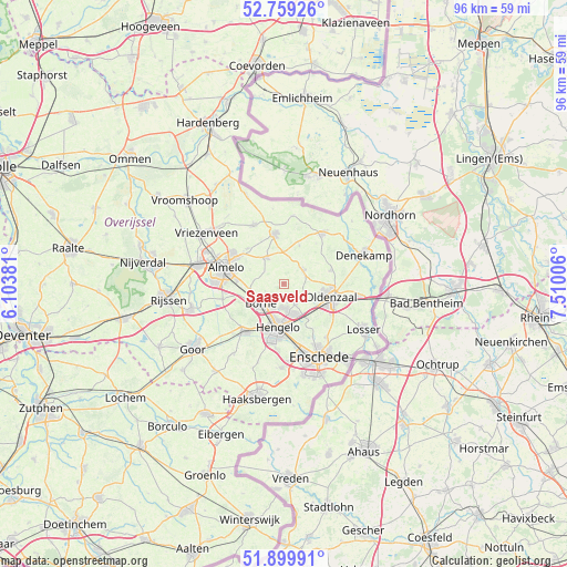 Saasveld on map