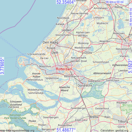 Rotterdam on map