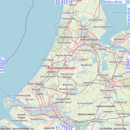Roelofarendsveen on map