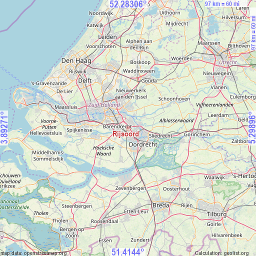 Rijsoord on map